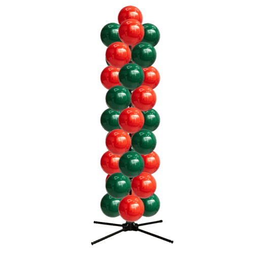 Golden Christmas decoration with balloon pillars