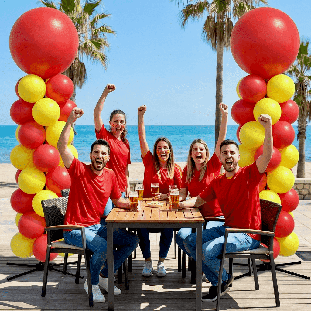 Cheerful party on the beach in Spain