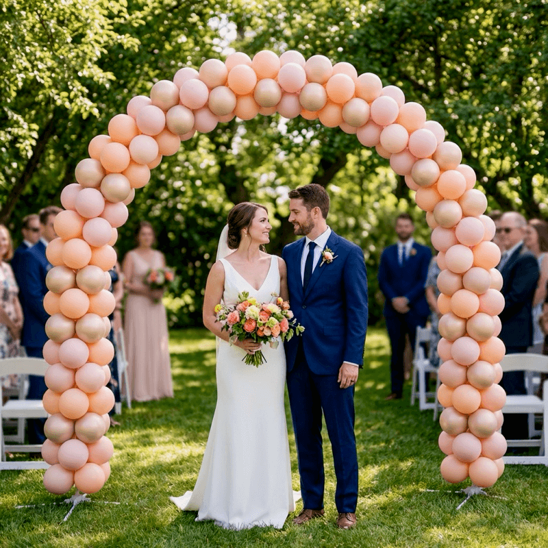 Rose-coloured balloon pillar, an example of the styling work it all began with